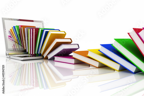 books from your laptop on a white background