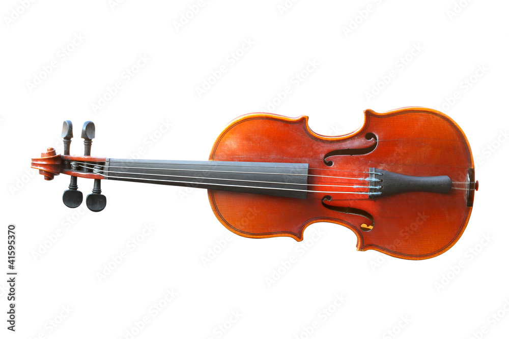 Fototapeta premium drewniana wiolonczela na białym tle