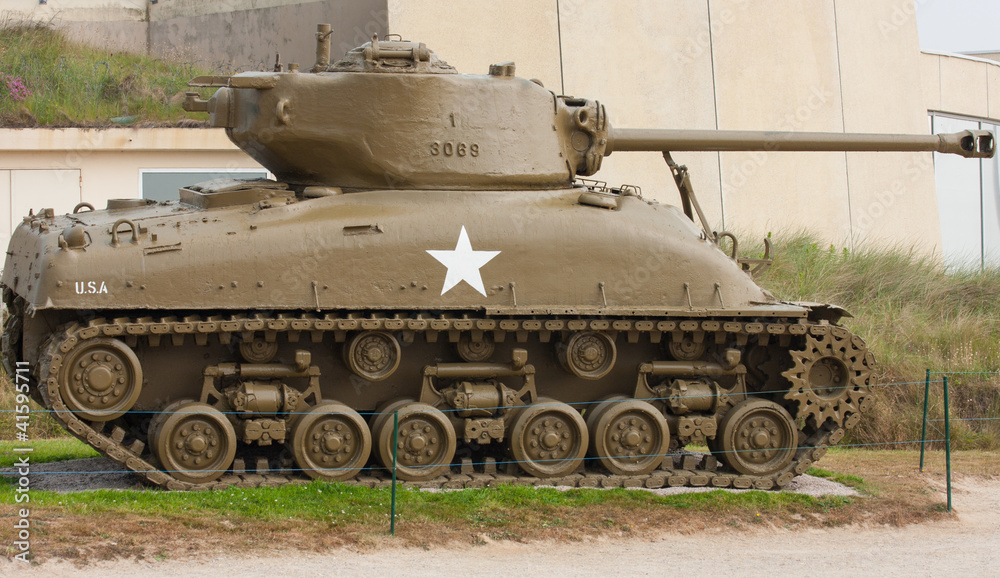 Tank Sherman exposé à Utah Beach
