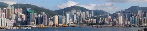 Panorama view of Hong Kong Victoria Harbour