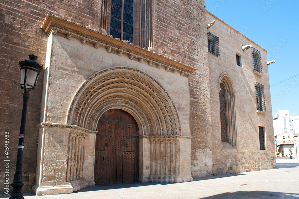 Entrance of the Cathedral of the Assumption in Valencia