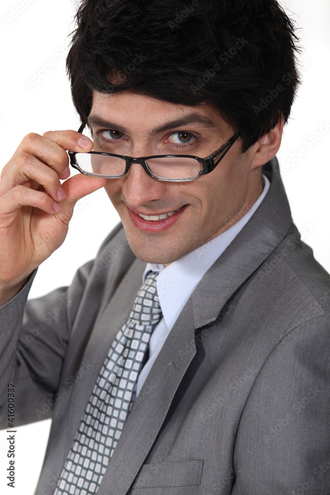 Young businessman wearing glasses