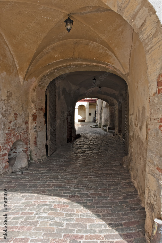 Doorway at the medieval castle, Jaunpils, Latvia.