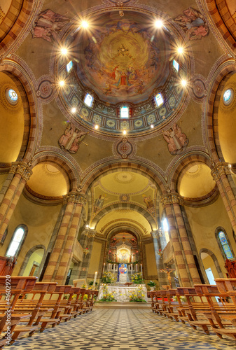 Catholic church interior view. Alba  Italy.