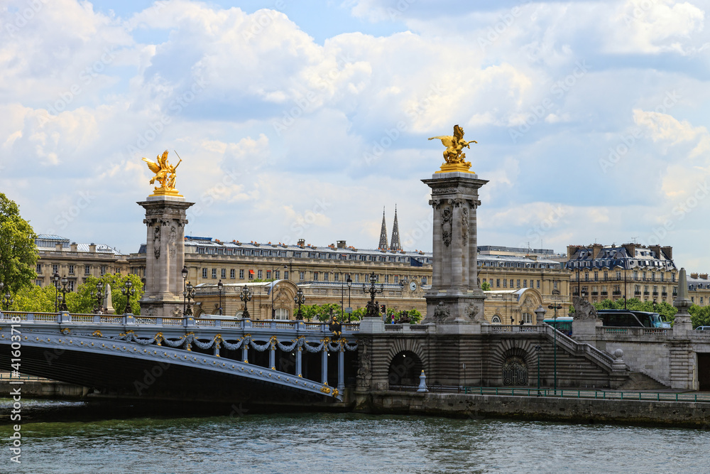 Alexander III Bridge in Paris, France.