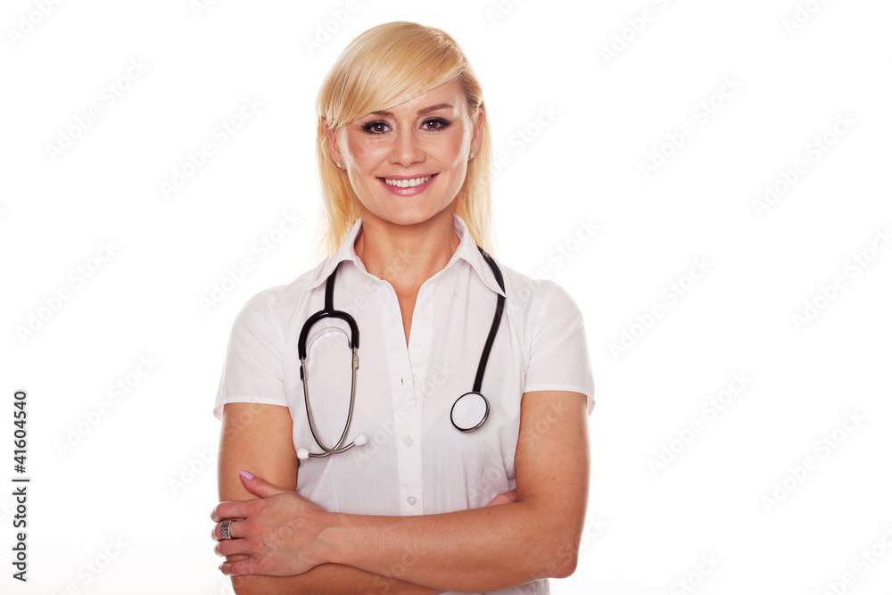 Smiling confident nurse or doctor Smiling confident nurse or doctor