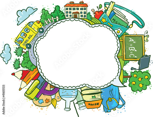 Cute school (education) speech bubble