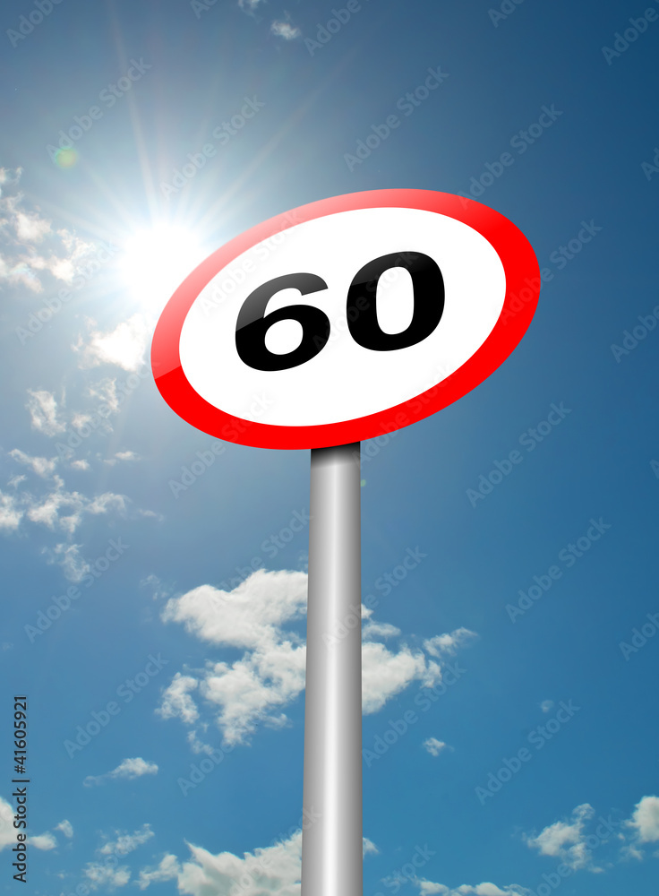 Speed limit sign.