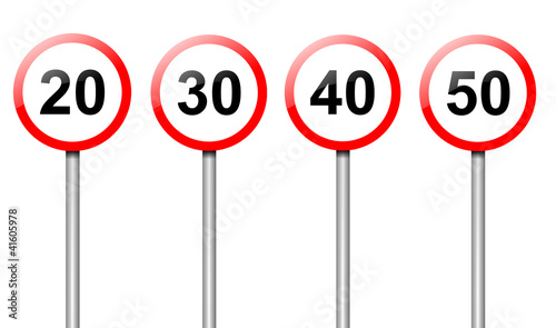 Speed limit signs.
