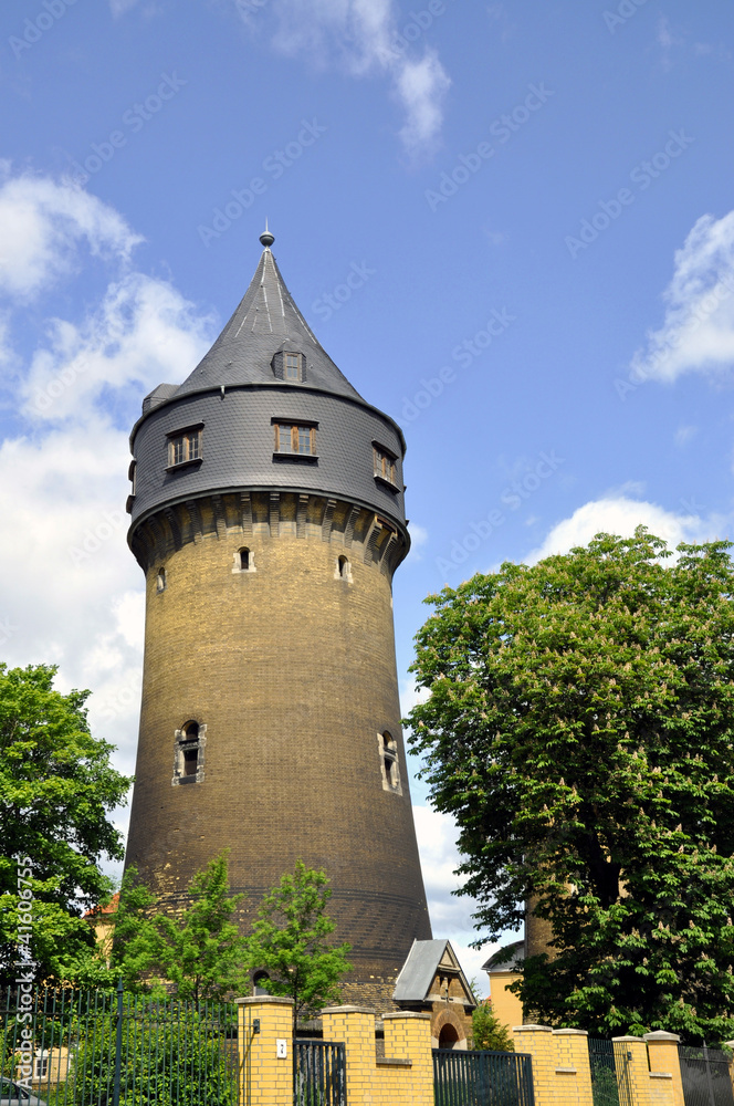 Historischer Wasserturm von 1902 in Leipzig Möckern