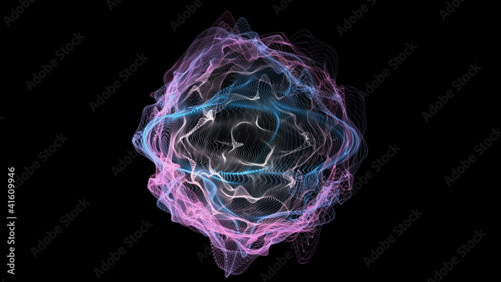 futuristic video animation with moving particle object