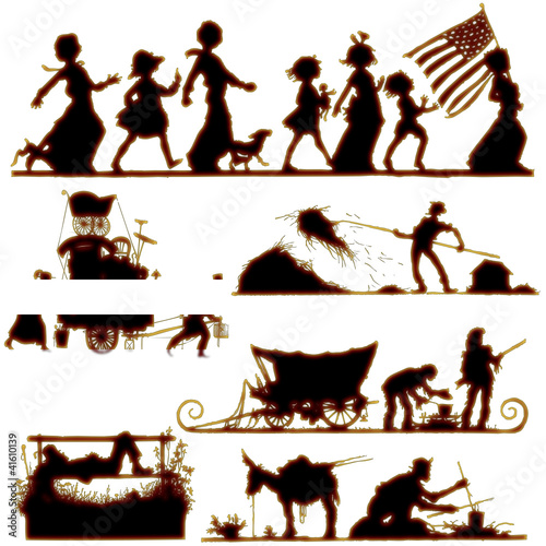 Character scene action diva silhouette background design