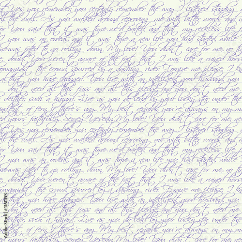 Seamless vector handwritten text