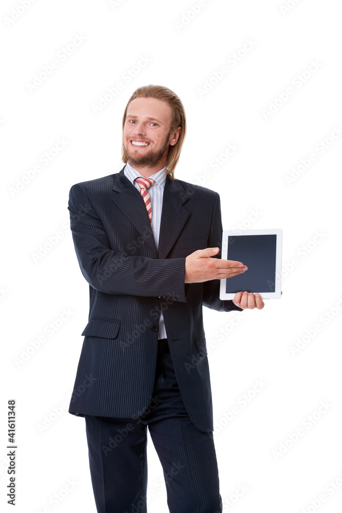 Young businessman with digital touch tablet Young businessman with digital touch tablet