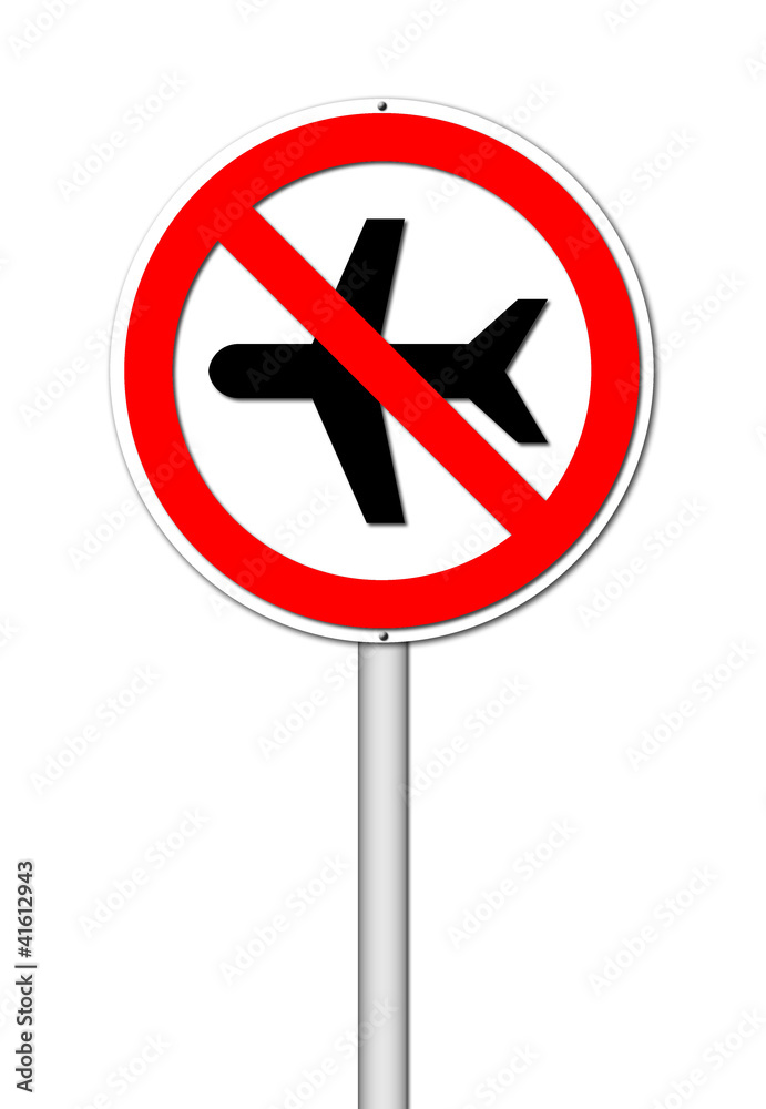 no flying  on white