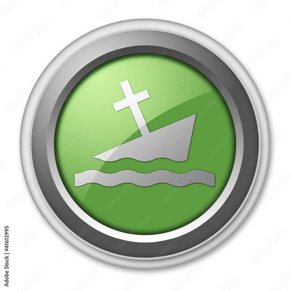 Obraz premium Green 3D Style Button 