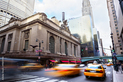 Grand Central Terminal with traffic, New York City photo