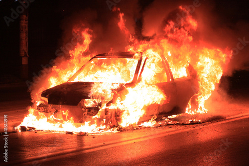 Burning car