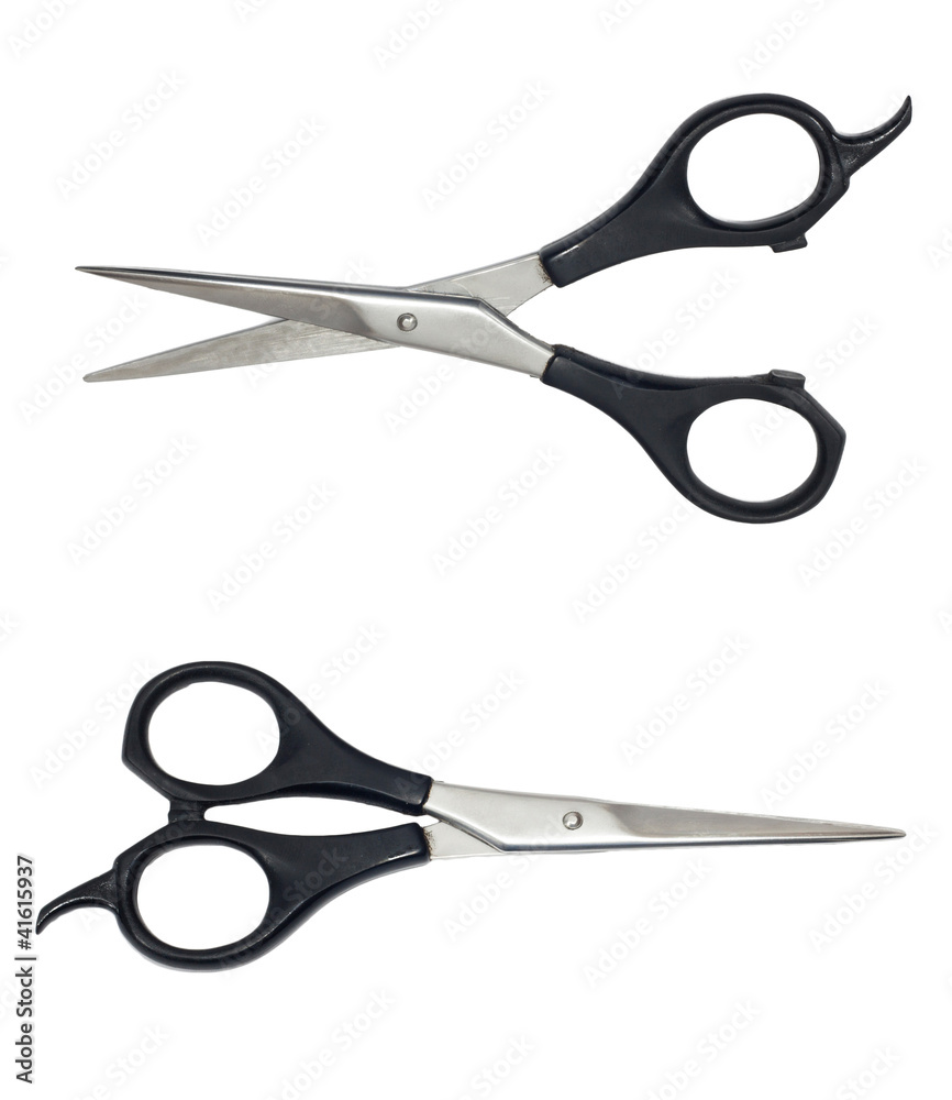 Professional Haircutting Scissors. Studio isolation on white. Professional Haircutting Scissors. Studio isolation on white.