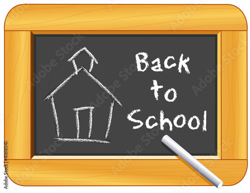 Blackboard with Wood Frame, schoolhouse drawing, Back to School