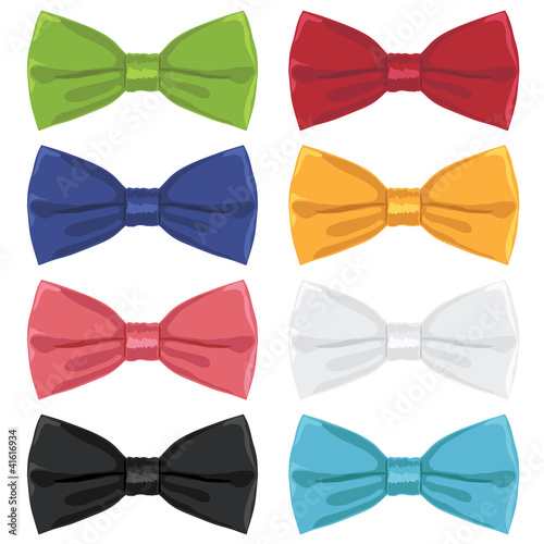 Bow ties vector clipart multi colored formal fashion ties isolated on white