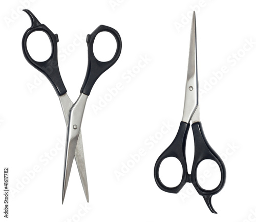 Professional Haircutting Scissors. Studio isolation on white.