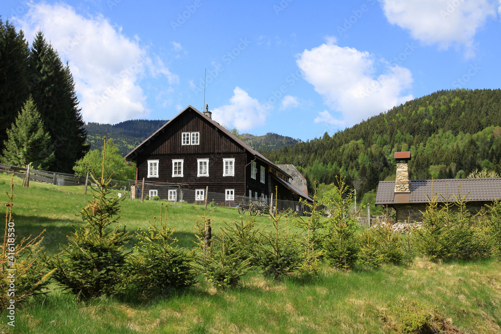Fototapeta premium Beautiful Landscape from the spring Mountains in southern Czech