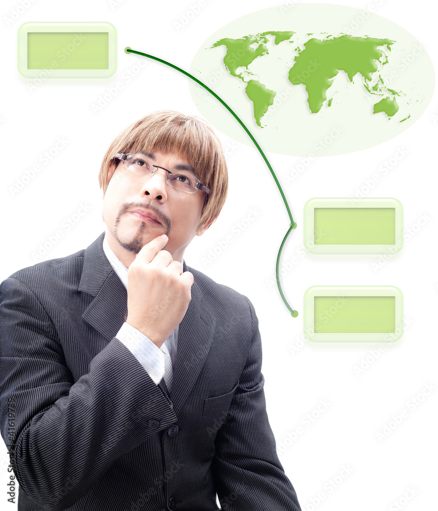 Specialist thinking how to make green world Specialist thinking how to make green world