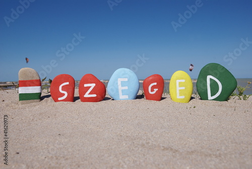 Szeged, Csongrád county, Hungary, on stones