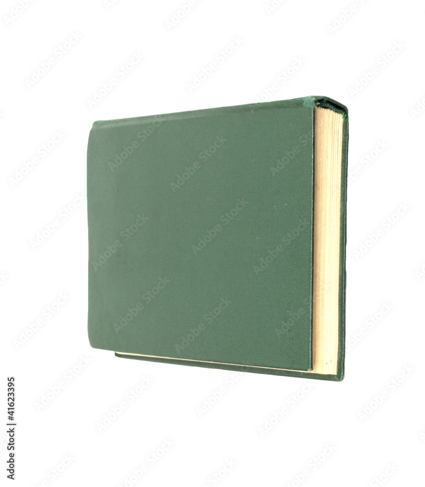 Green books on white background isolated Green books on white background isolated