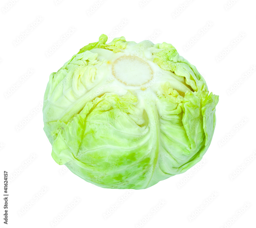Green cabbage isolated on white background Green cabbage isolated on white background
