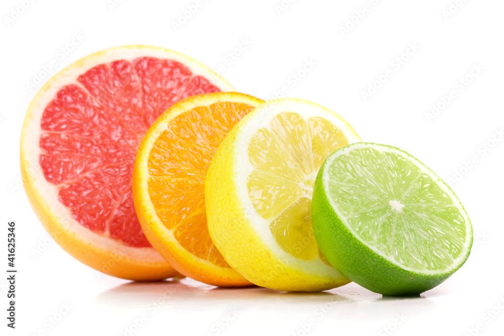 Citrus fresh fruit isolated on a white background Citrus fresh fruit isolated on a white background
