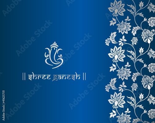 Ganesha, Hindu wedding card, royal Rajasthan, India