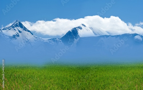 mountains in a clouds