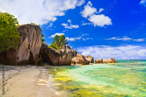 Beach Source d'Argent at Seychelles