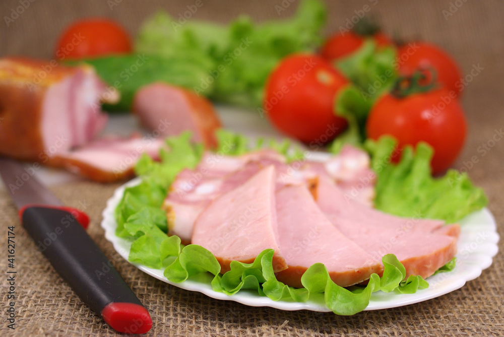 Deli meats with vegetables