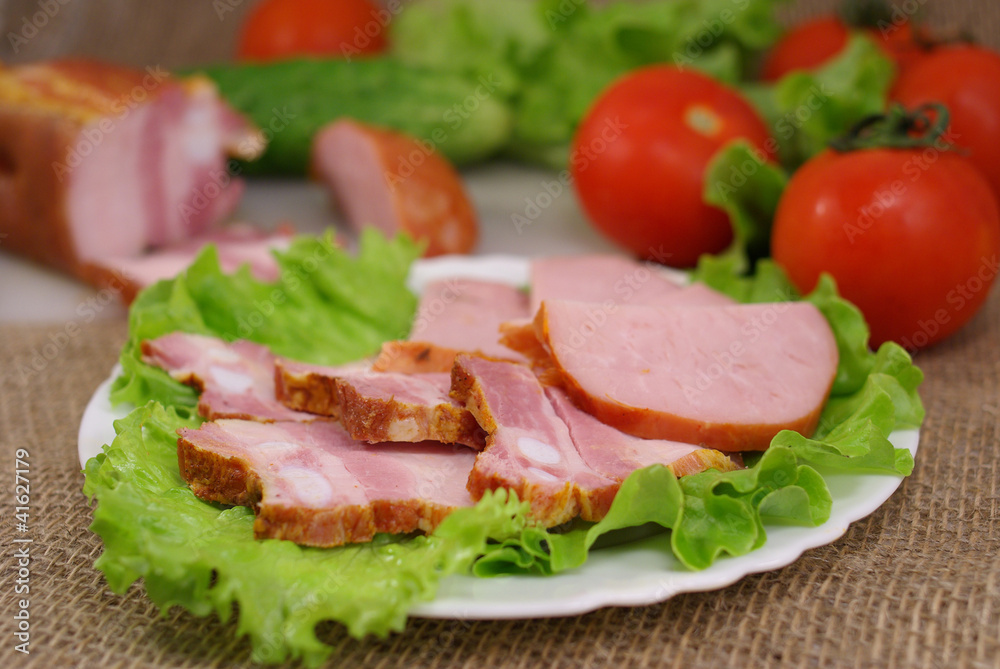 Deli meats with vegetables Deli meats with vegetables