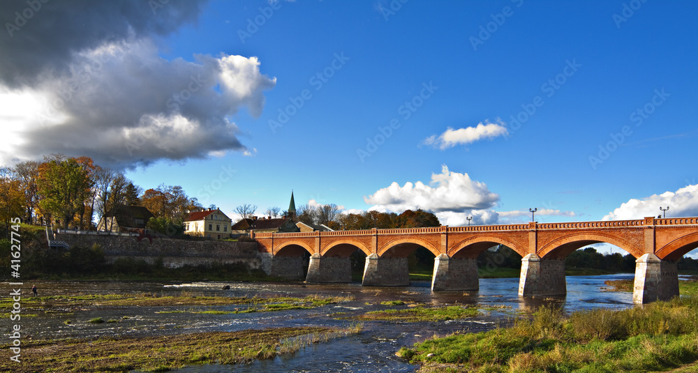 Obraz premium Ancient bridge, Kuldiga, Latvia.
