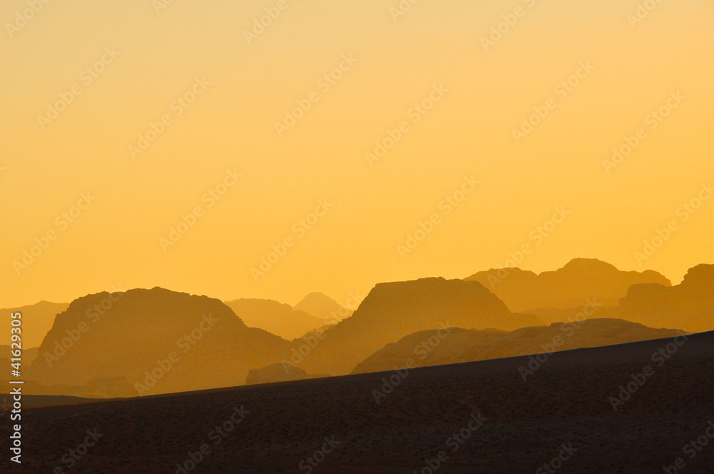 Sunset at Wadi Rum desert, Jordan