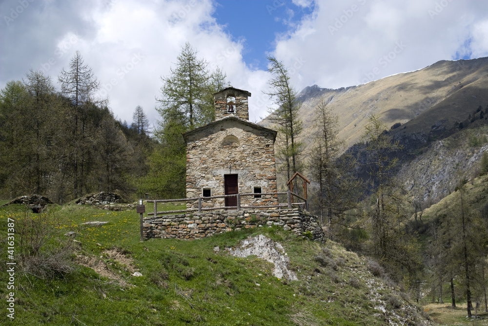 Antique church in the Italian Alps