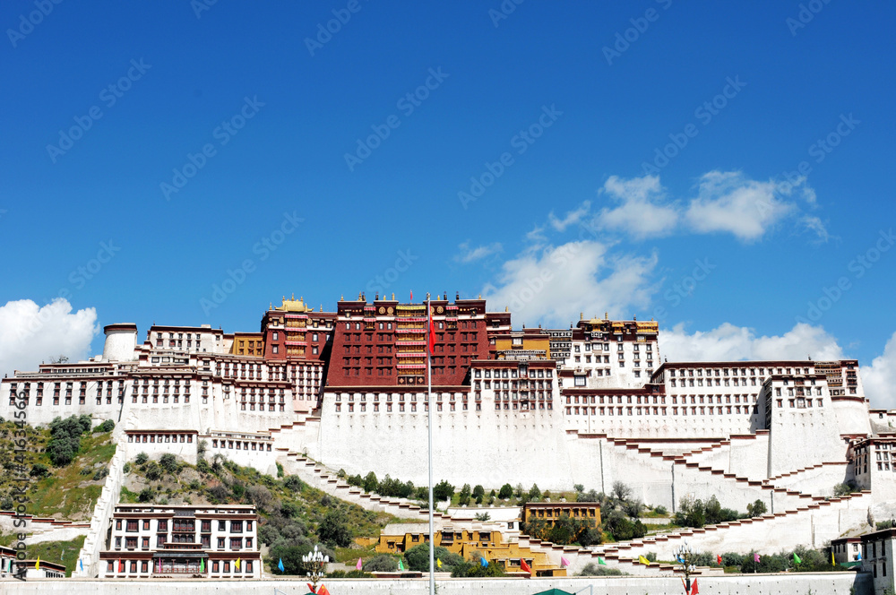 Landmark of the famous Potala Palace in Lhasa Tibet