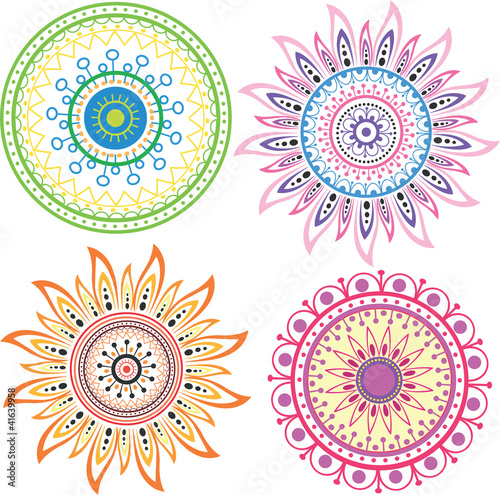Set of color mandala