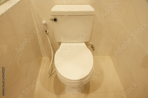 White toilet in a bathroom