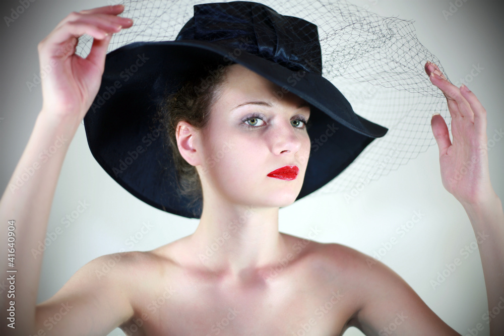 Portrait of a cute girl in a hat Portrait of a cute girl in a hat