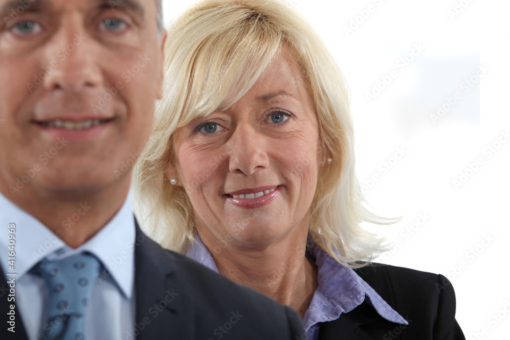 Middle-aged business partners