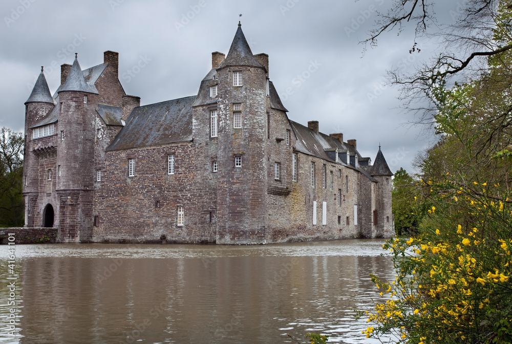 Obraz premium Comper castle in Paimpont forest, france