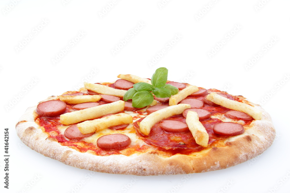 pizza wurstel patate fritte e salame piccante pizza wurstel patate fritte e salame piccante