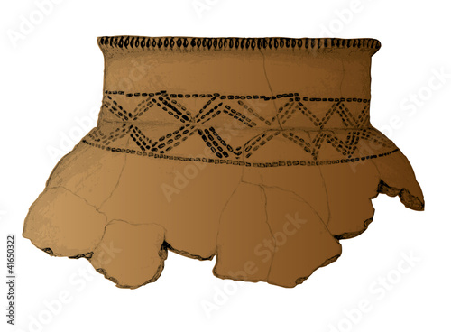 the remains of ancient clay pot