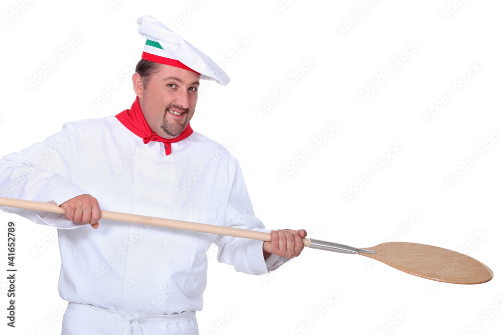 pizza chef holding a pizza loading peal pizza chef holding a pizza loading peal