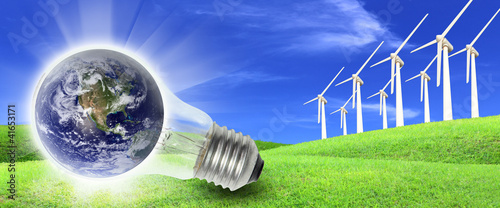 Wind turbines farm energy production to the world